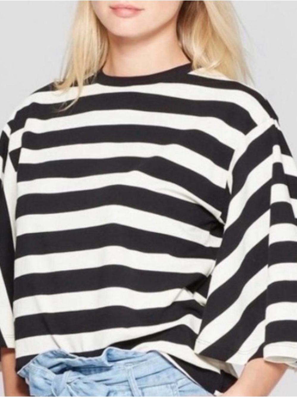 Fun sleeves Black & White Striped Women's Tee - Relaxed Fit